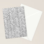 Abstract Herringbone Pattern, Rustic, Gray and White Stationery Card Gallery Image 2