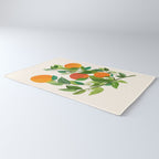 Oranges and Blossoms Tropical Fruit Painting Rug Gallery Image 3