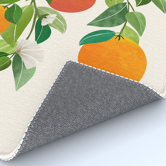 Oranges and Blossoms Tropical Fruit Painting Rug Gallery Image 4