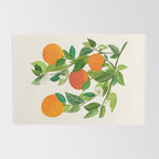 Oranges and Blossoms Tropical Fruit Painting Rug Gallery Image 2