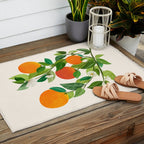 Oranges and Blossoms Tropical Fruit Painting Outdoor Rug Gallery Image 2