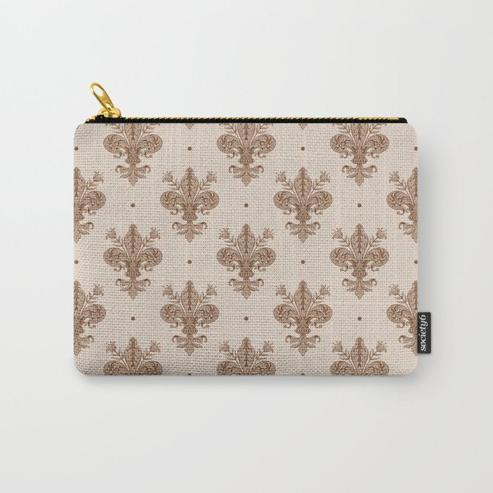 Fleur De Lis In Neutral Carry All Pouch Gallery Image 1
