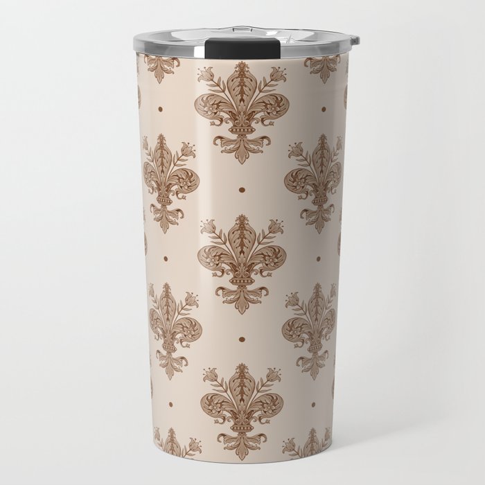 Fleur De Lis In Neutral Travel Mug Gallery Image 1