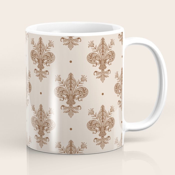 Fleur De Lis In Neutral Coffee Mug Gallery Image 1
