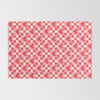 Red love heart checkered pattern Rug Gallery Image 2