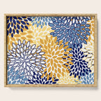 Floral Blooms, Yellow and Blue Flowers Serving Tray Gallery Image 1