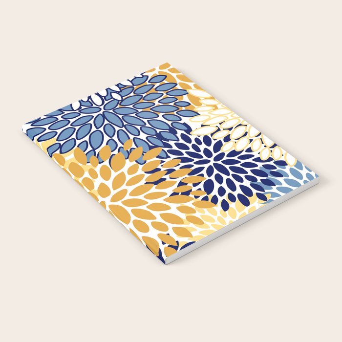 Floral Blooms, Yellow and Blue Flowers Notebook Gallery Image 2