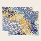 Floral Blooms, Yellow and Blue Flowers Placemat Gallery Image 1