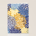 Floral Blooms, Yellow and Blue Flowers Stationery Card Gallery Image 2