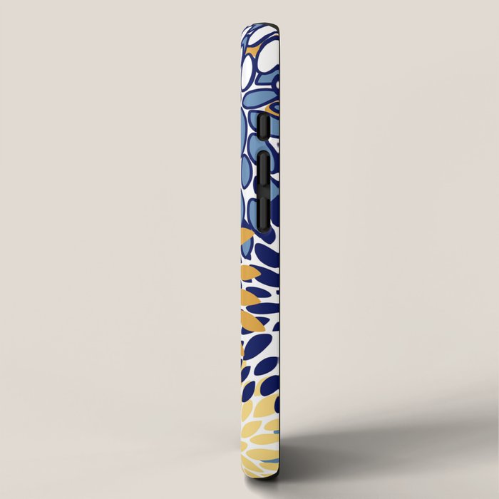 Floral Blooms, Yellow and Blue Flowers iPhone Case Gallery Image 2