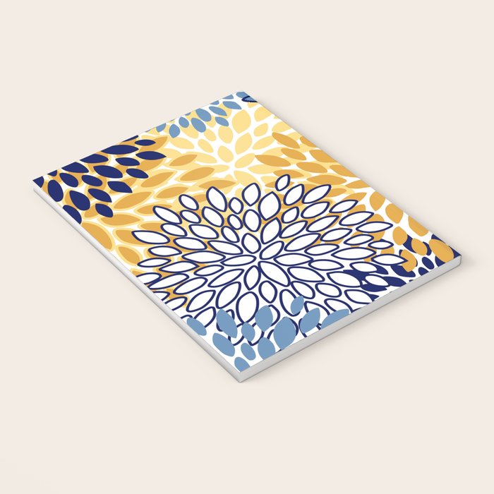 Floral Blooms, Yellow and Blue Flowers Notebook Gallery Image 3
