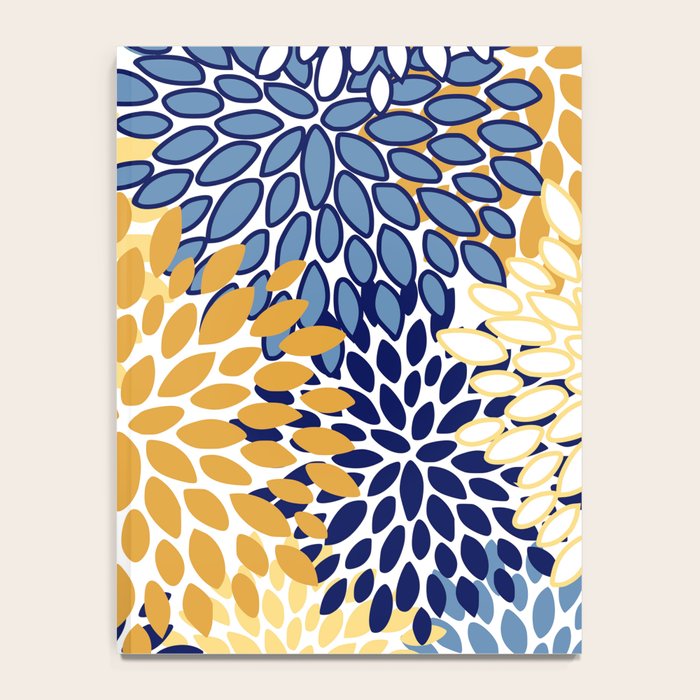 Floral Blooms, Yellow and Blue Flowers Notebook Gallery Image 4
