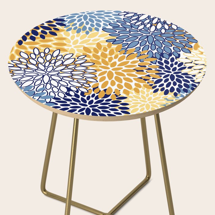 Floral Blooms, Yellow and Blue Flowers Side Table Gallery Image 2