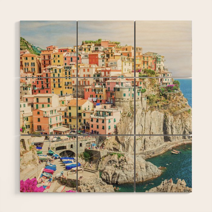 Bella Italia - Manarola, Cinque Terre Italy - Photo Society6 Art Print - Holiday Travel Photography Wood Wall Art Gallery Image 1