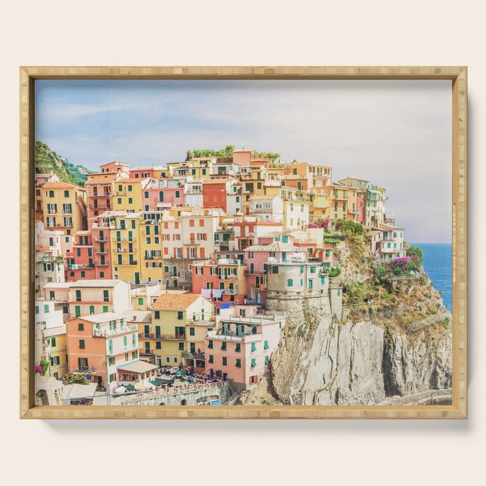 Bella Italia - Manarola, Cinque Terre Italy - Photo Society6 Art Print - Holiday Travel Photography Serving Tray Gallery Image 1