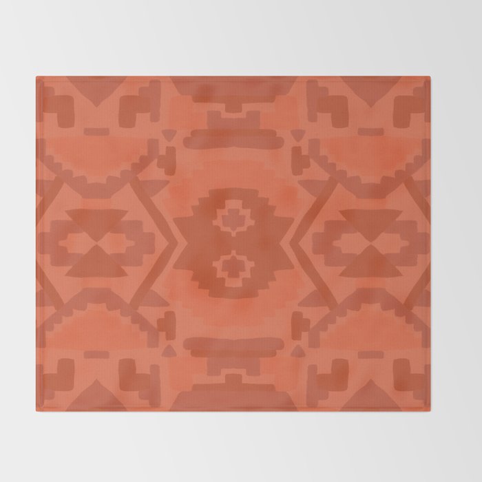 Geometric Aztec in Chile Red Throw Blanket Gallery Image 2