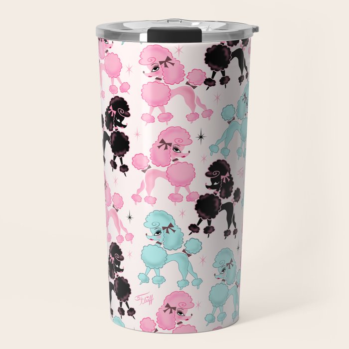 Poodlerama Retro Poodles Travel Mug Gallery Image 1