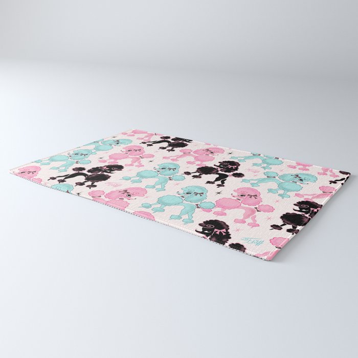 Poodlerama Retro Poodles Rug Gallery Image 3