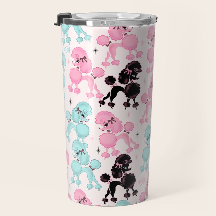 Poodlerama Retro Poodles Travel Mug Gallery Image 3