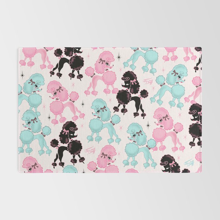 Poodlerama Retro Poodles Rug Gallery Image 2