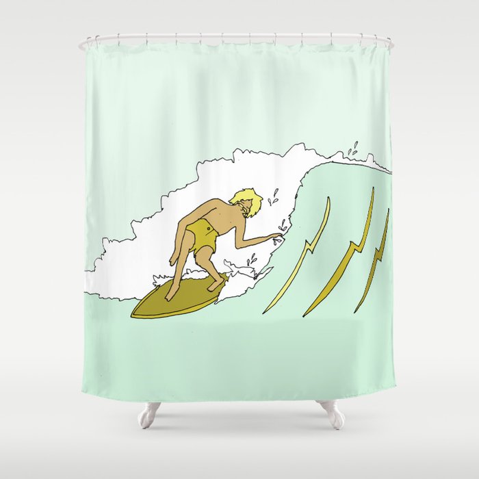 70s outer banks surf // retro surf by surfy birdy Shower Curtain Gallery Image 1