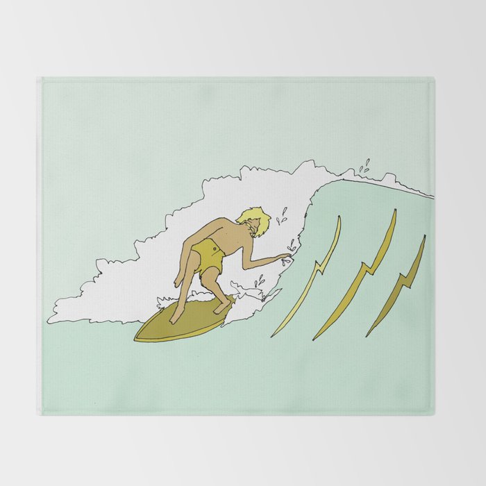 70s outer banks surf // retro surf by surfy birdy Throw Blanket Gallery Image 2