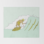 70s outer banks surf // retro surf by surfy birdy Throw Blanket Gallery Image 2