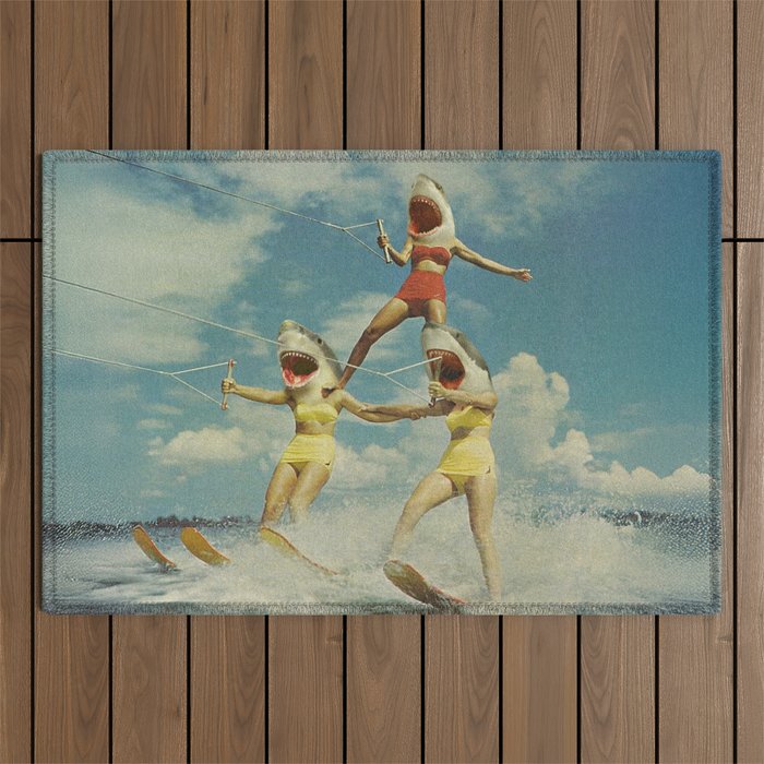 On Evil Beach - Shark Attack Outdoor Rug Gallery Image 1