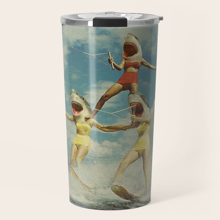 On Evil Beach - Shark Attack Travel Mug Gallery Image 1