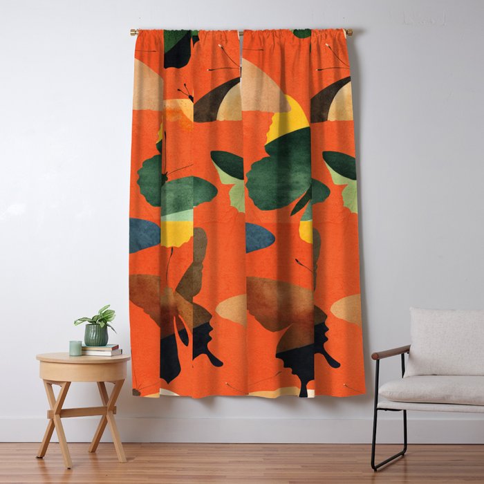 Beautiful Butterflies 3 Window Curtain Gallery Image 1