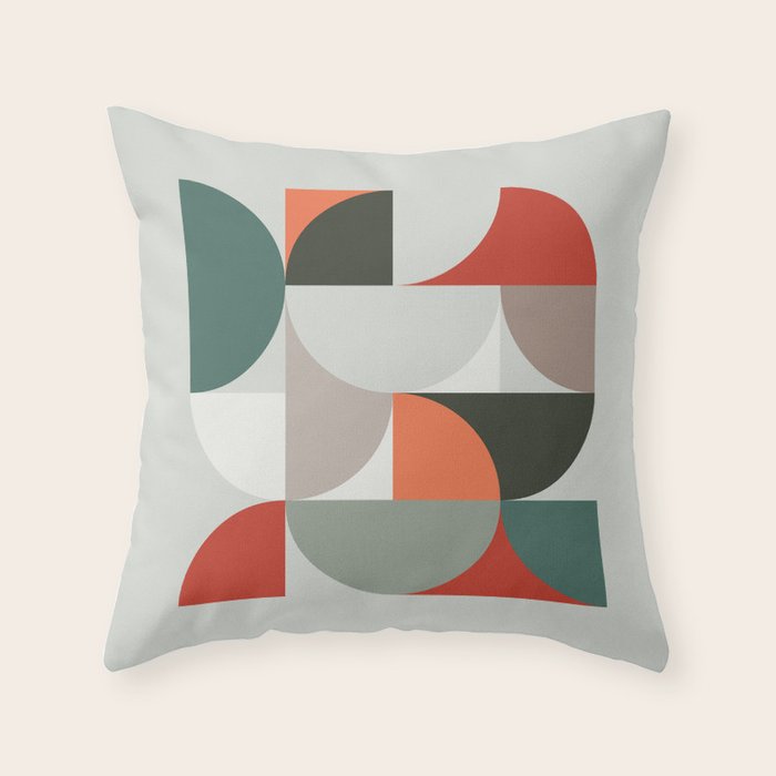 Mid Century Geometric 14 Throw Pillow Gallery Image 6