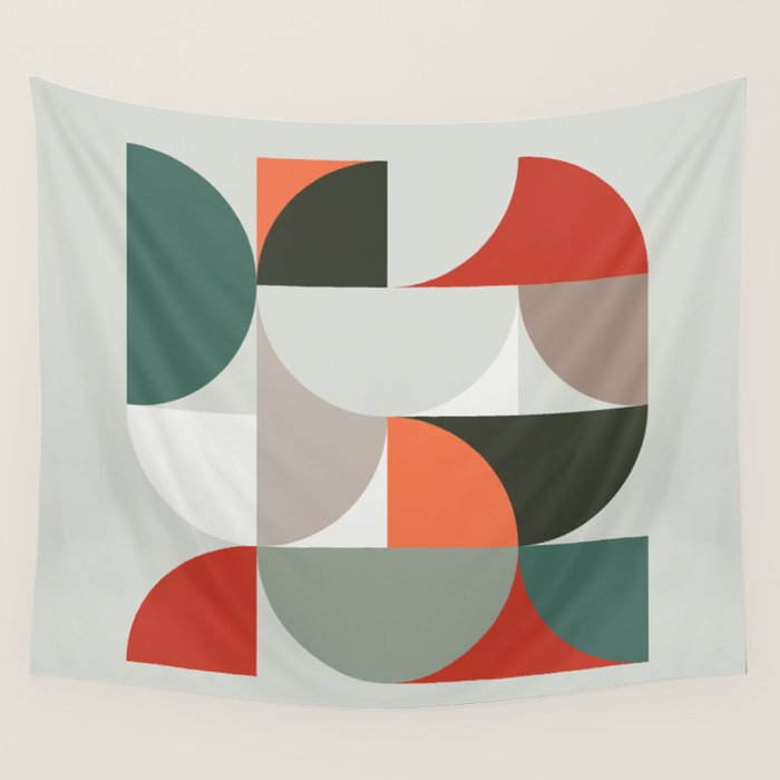 Mid Century Geometric 14 Wall Tapestry Gallery Image 4