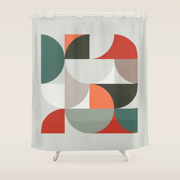 Mid Century Geometric 14 Shower Curtain Gallery Image 1