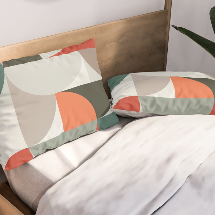 Mid Century Geometric 14 Pillow Sham Gallery Image 2