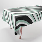 Wavy Stripes XII - Mint, Black and White Tablecloth Gallery Image 1