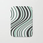 Wavy Stripes XII - Mint, Black and White Bath Mat Gallery Image 1