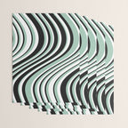 Wavy Stripes XII - Mint, Black and White Wrapping Paper Gallery Image 3