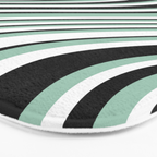 Wavy Stripes XII - Mint, Black and White Bath Mat Gallery Image 3