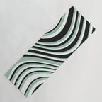 Wavy Stripes XII - Mint, Black and White Yoga Mat Gallery Image 1