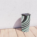 Wavy Stripes XII - Mint, Black and White Travel Mug Gallery Image 4