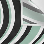 Wavy Stripes XII - Mint, Black and White Wall Tapestry Gallery Image 3