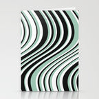 Wavy Stripes XII - Mint, Black and White Stationery Card Gallery Image 2