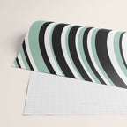 Wavy Stripes XII - Mint, Black and White Wrapping Paper Gallery Image 2