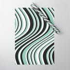 Wavy Stripes XII - Mint, Black and White Wrapping Paper Gallery Image 1