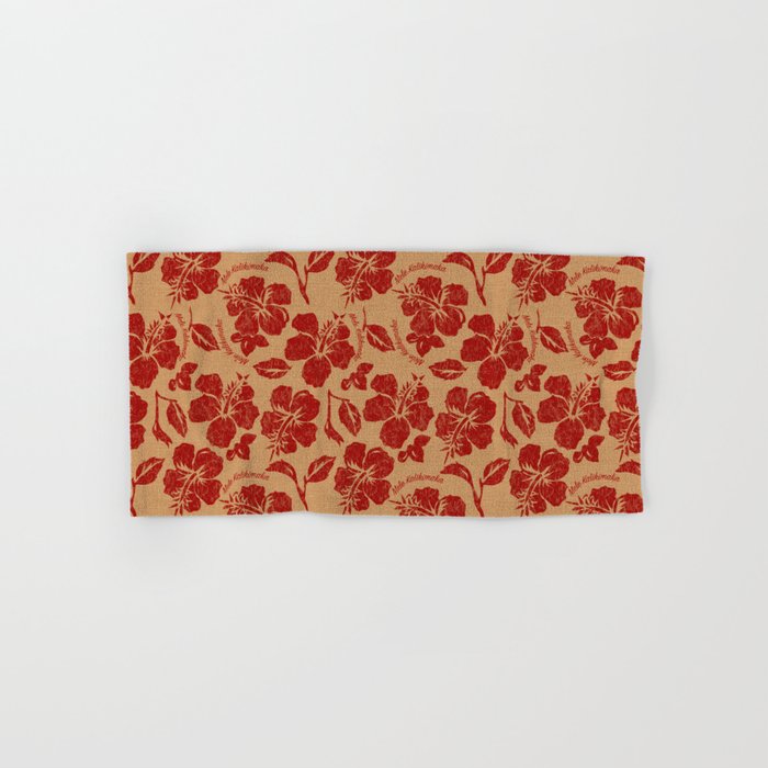 Mele Kalikimaka Vintage Pareau Hawaiian Hibiscus  Bath Towel Gallery Image 1
