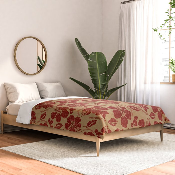 Mele Kalikimaka Vintage Pareau Hawaiian Hibiscus  Comforter Gallery Image 2