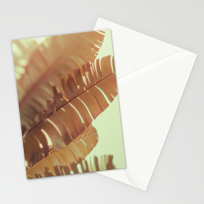 Sunset Banana Leaves tropical leaf botanical photograph Stationery Card Gallery Image 2