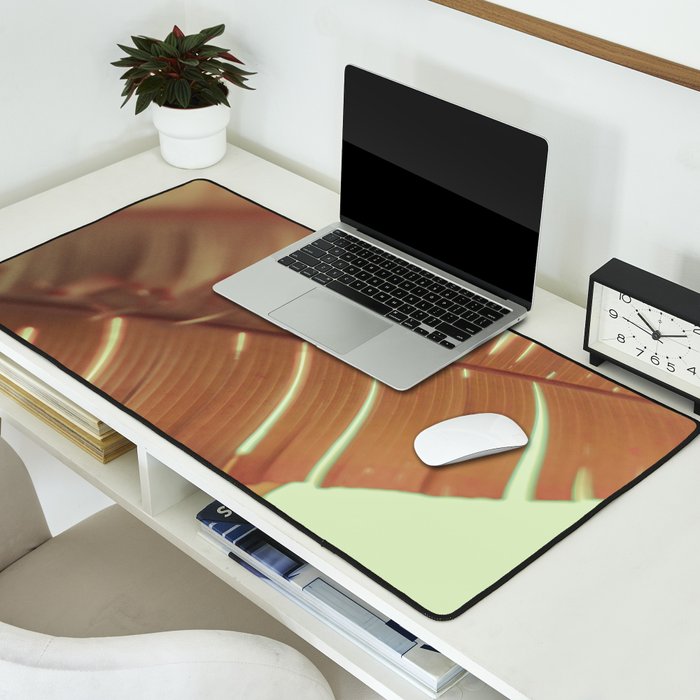 Sunset Banana Leaves tropical leaf botanical photograph Desk Mat Gallery Image 2