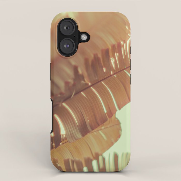 Sunset Banana Leaves tropical leaf botanical photograph iPhone Case Gallery Image 1