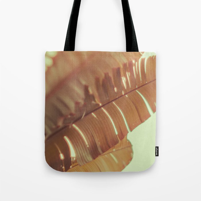 Sunset Banana Leaves tropical leaf botanical photograph Tote Bag Gallery Image 1